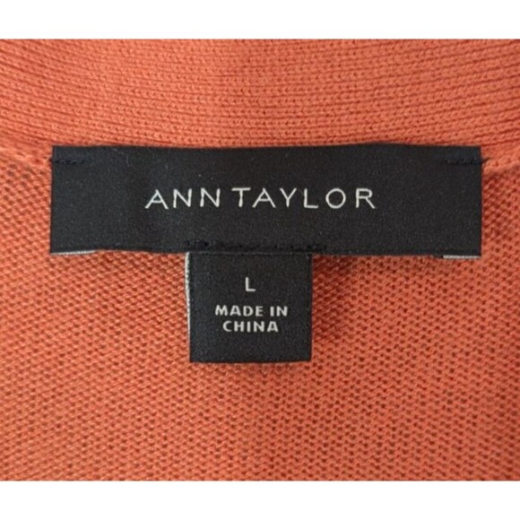 Ann Taylor Women's Open Maxi Cardigan Long Duster Soft Knit Orange Size LARGE - Picture 3 of 13